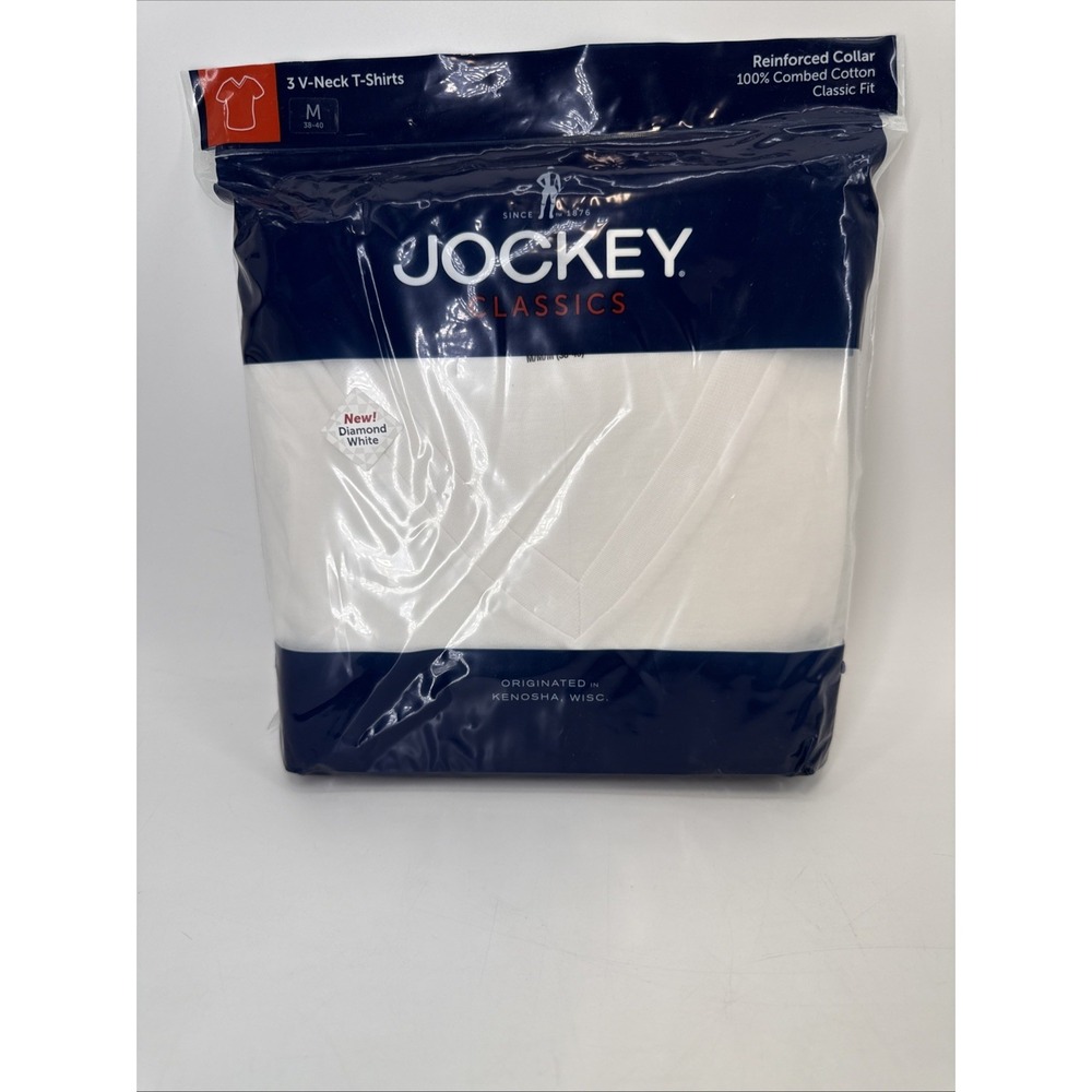 New‎ Men's M Jockey Classics 3 V Neck T Shirts 100% Cotton
